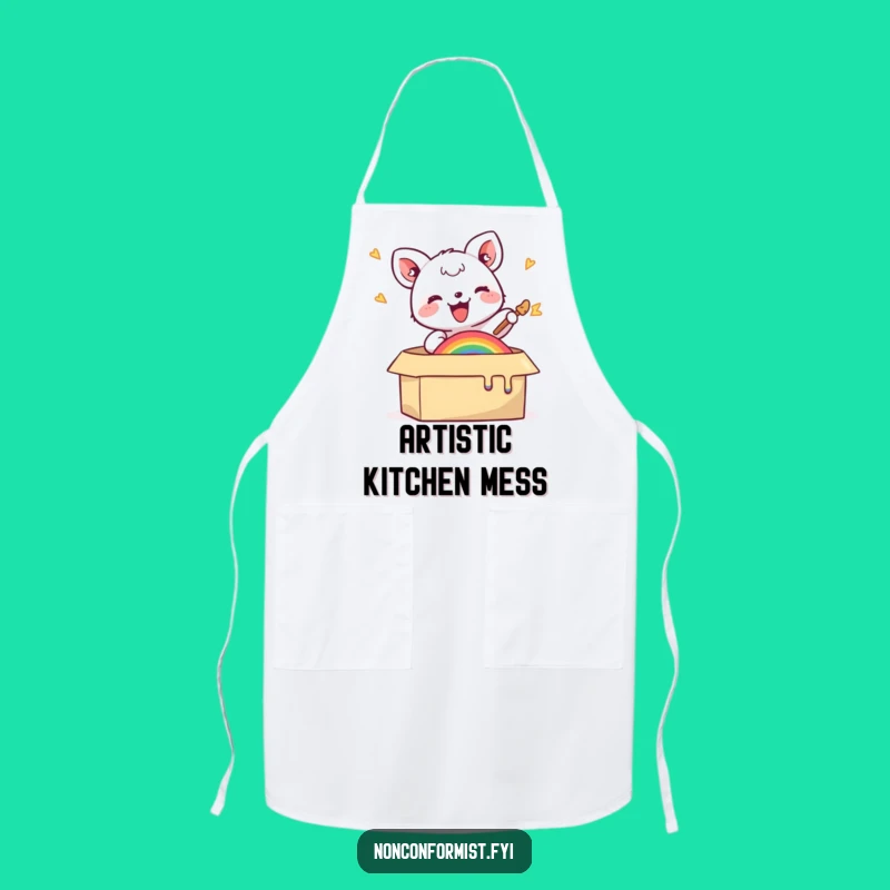 Funny Animal Art Apron - Hilarious Kitchen Gift for Creative Cooks