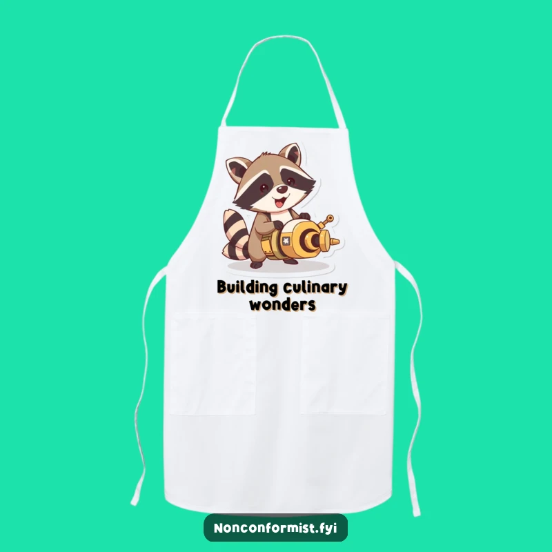 Funny Raccoon Contraption Apron: Cook Up Laughs in the Kitchen!
