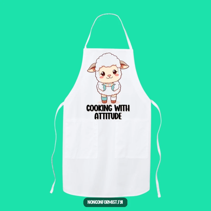 Funny Sassy Sheep Apron: Cook with Confidence Funny Gift