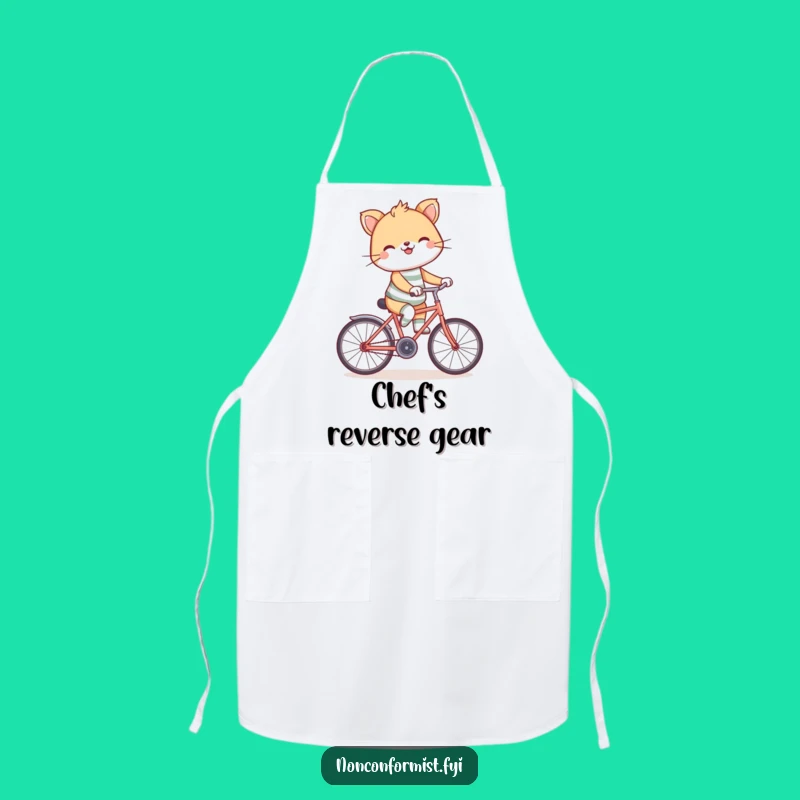 Funny Backward Bicycle Apron: Cook with Quirky Flair