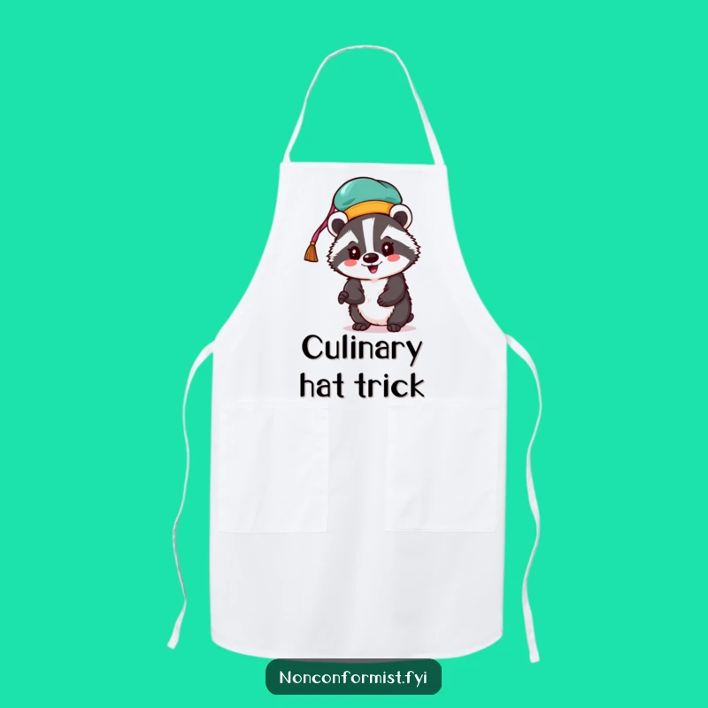 Funny Badger Hat Apron: Cook with Enthusiasm and Style!