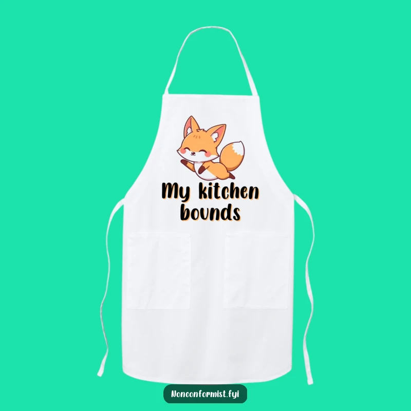 Funny Leaping Fox Apron: Cook & Create with Joyful Defiance!