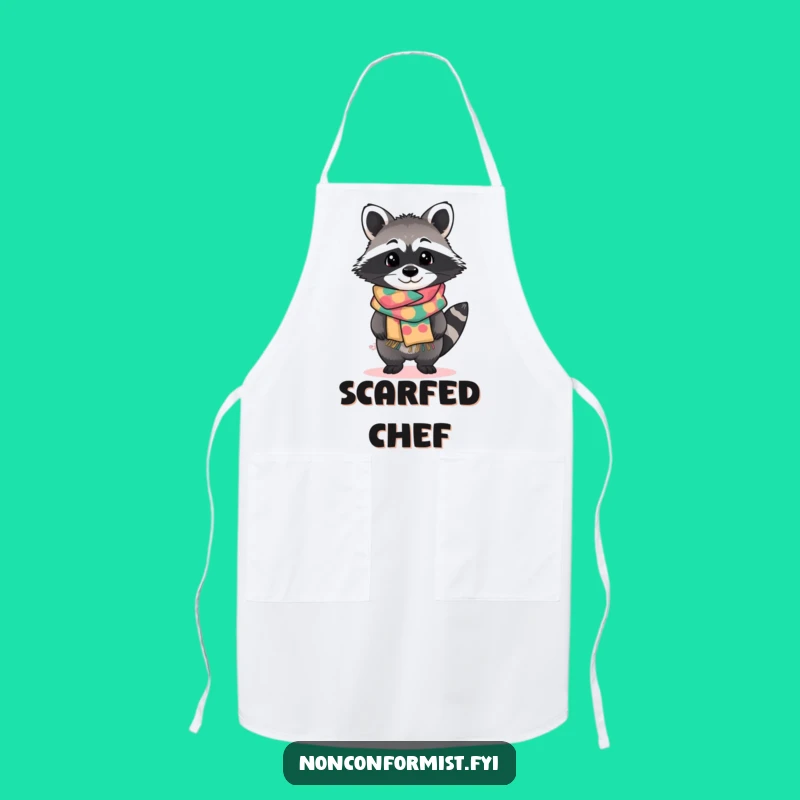 Funny Raccoon Scarf Apron: Curious Chef's Style Gift