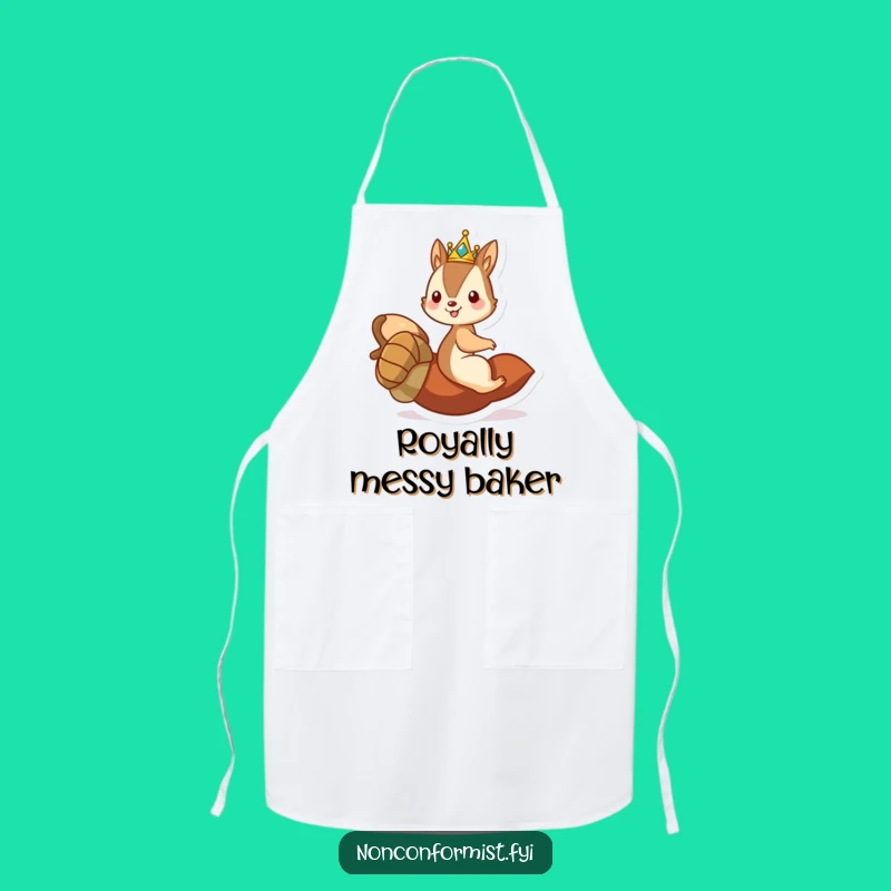 Funny Squirrel King Apron - Kitchen Acorn Ride Fun - Humorous Gift