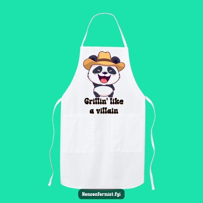 Funny Panda Cowboy Apron: Roaring Good Chef's Companion for Kitchen Fun