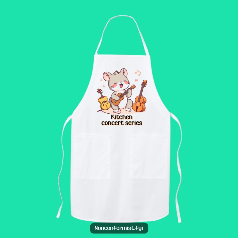 Funny Animal Musician Apron: Cook with rhythm, perfect kitchen gift.