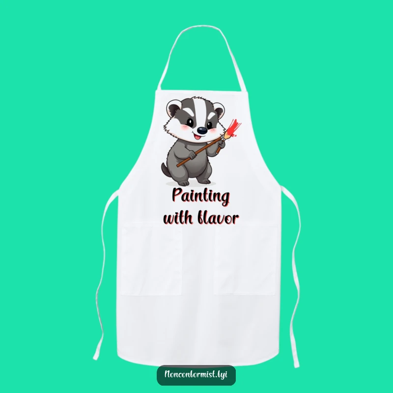Funny Badger Artist Apron: Paint with Personality Funny Gift