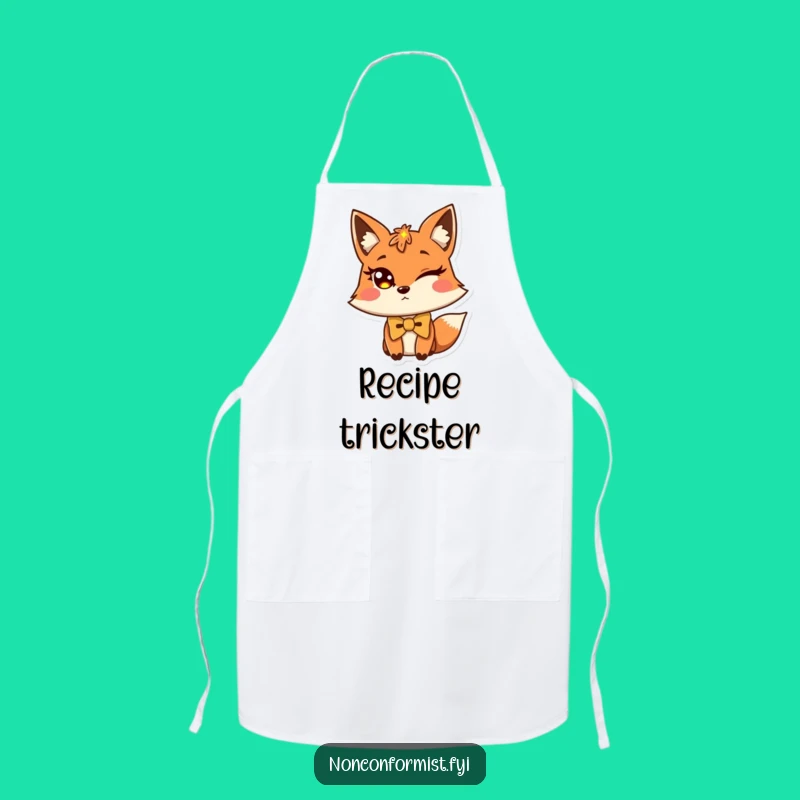 Funny Fox Bow Tie Apron: Cook with Sophistication and Wit!