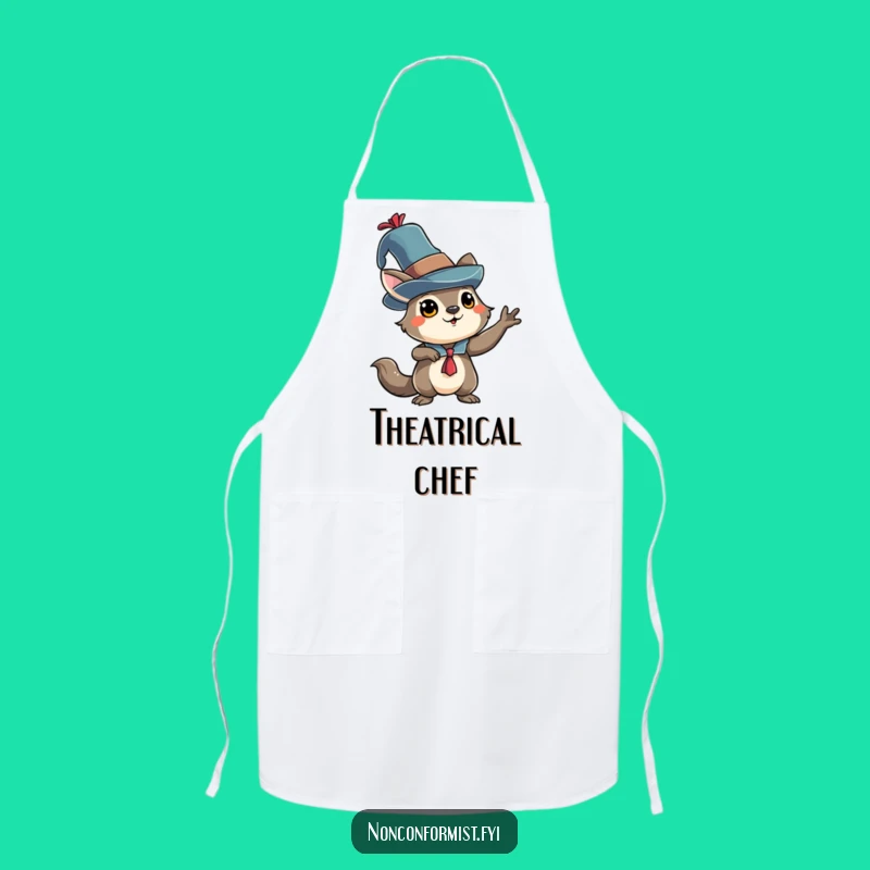 Funny Dramatic Pose Apron: Cook with Theatrical Flair & Humor