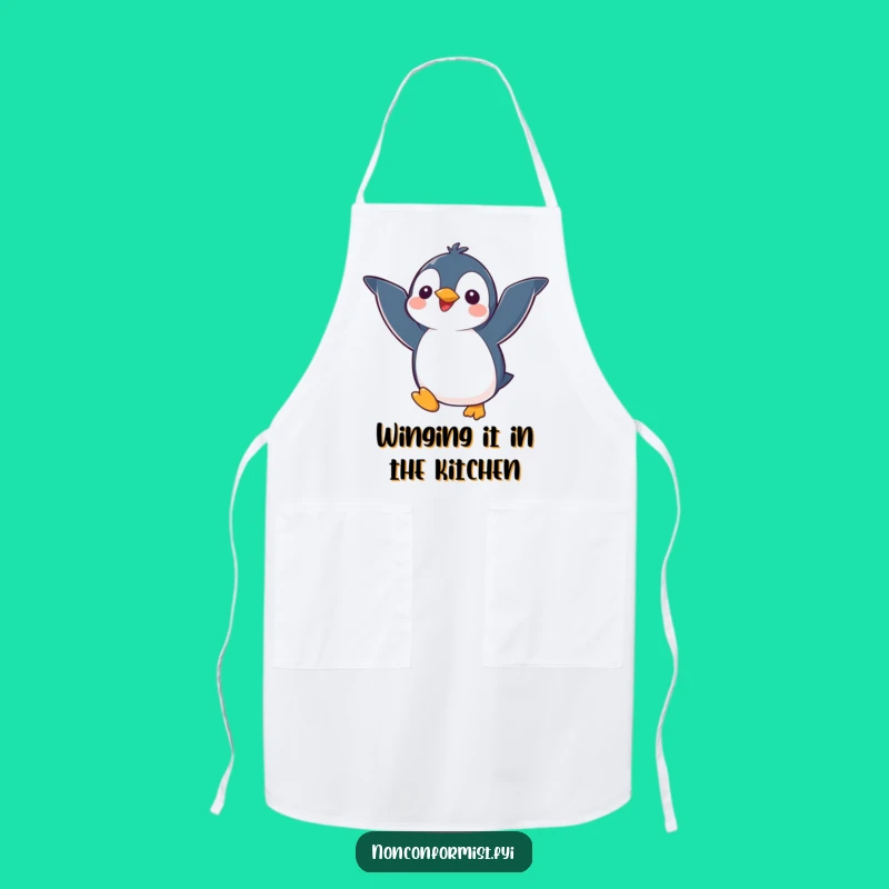 Funny Penguin Apron: Cute Kawaii Chef's Companion for Kitchen Chuckles