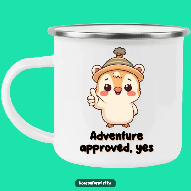 Funny Quirky Hat Creature Camping Mug: Durable and cheerful, perfect outdoor gift.