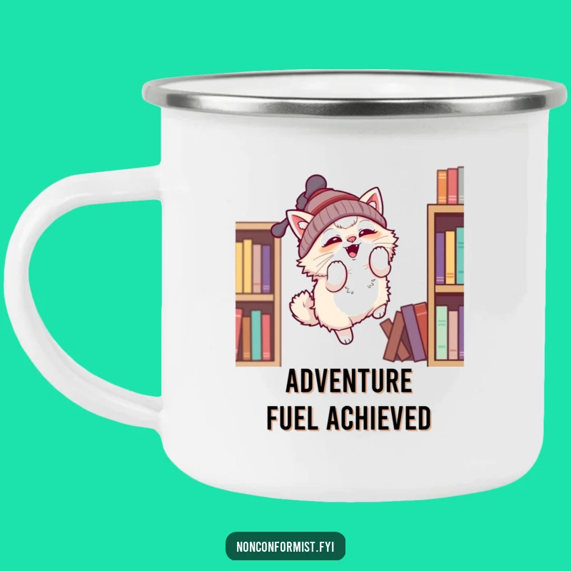 Funny Propeller Cat Camping Mug: Adventure Fuel for Feline Fans, Hilarious Gift