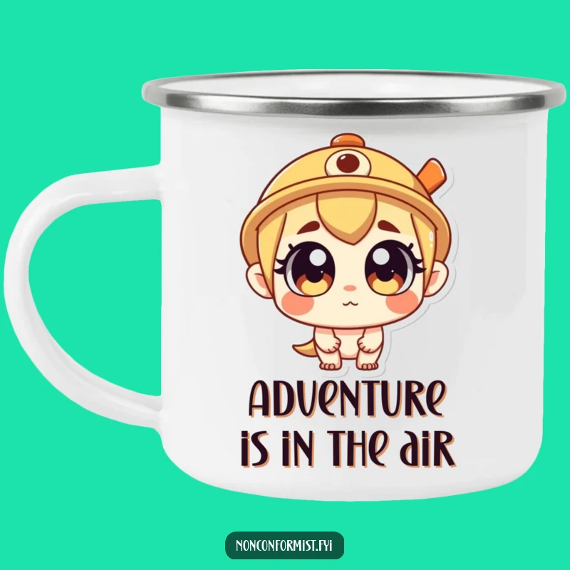 Funny Propeller Hat Explorer Camping Mug: Adventure Ready with This Curious Character, Ideal Funny Gift