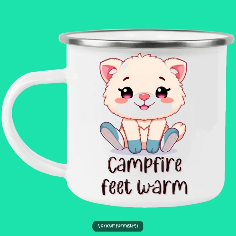 Durable Funny Mismatched Socks Animal Camping Mug: Fluffy Outdoor Style