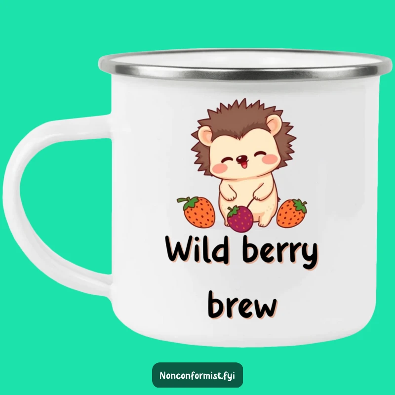 Funny Hedgehog Juggling Camping Mug: Berry Wiggle Outdoor Gift