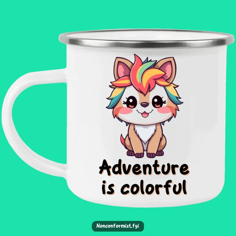 Funny Wild Animal Camping Mug: Colorful Fur Design for Outdoor Adventures, A Fun Gift