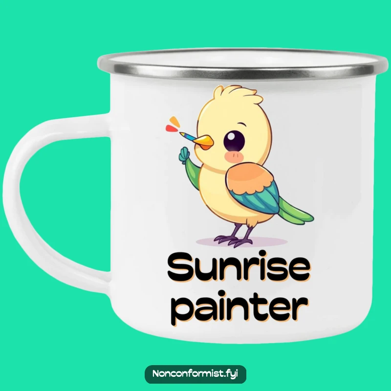 Funny Bird Camping Mug: Creative Adventures, Great Art Gift!