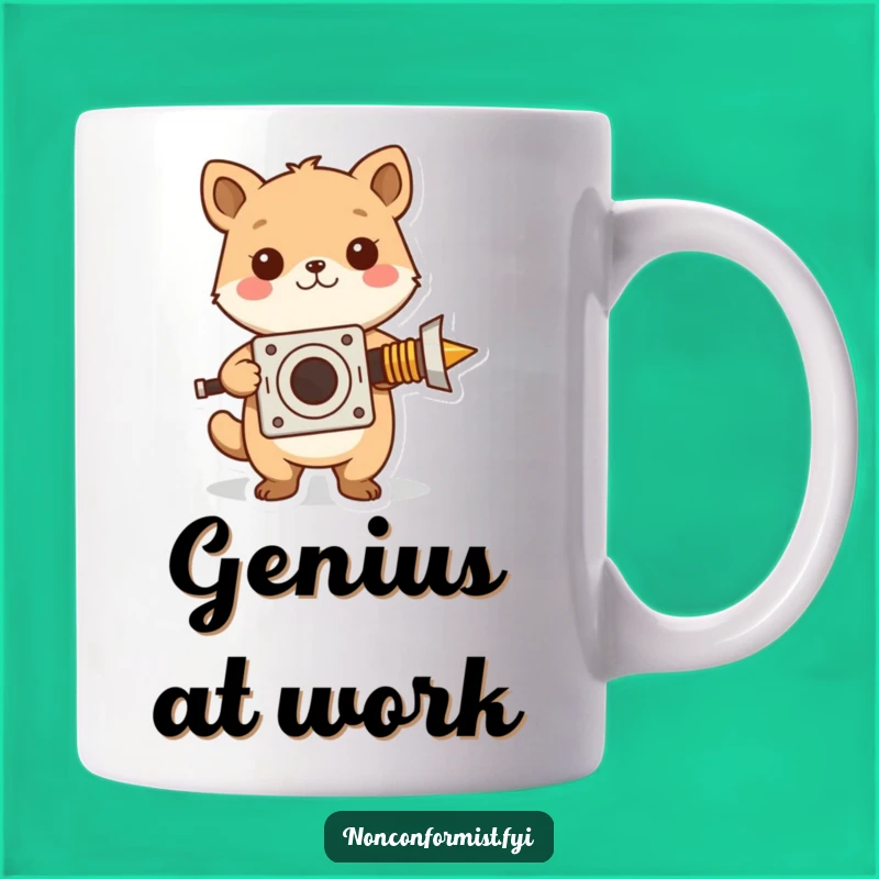 Funny Inventor Squirrel Mug: Cute Animal, Unique Invention Design Perfect for a Clever Gift