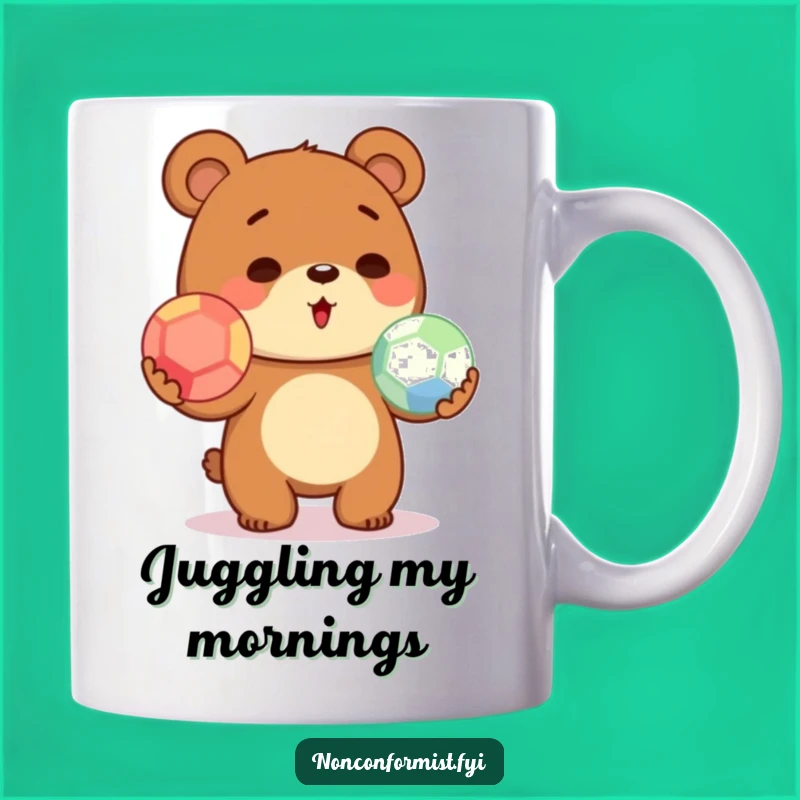 Funny Juggling Bear Mug: Hilarious Gift for Clumsy Fun Lovers!