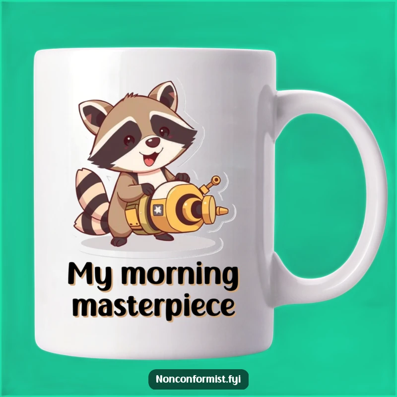 Funny Raccoon Contraption Mug: Hilarious Gift for Inventors and Mad Scientists!