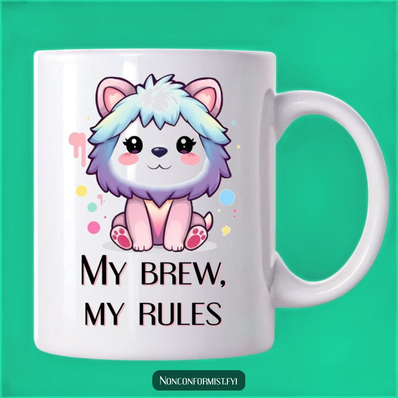Funny Animal Painting Rainbow Mug: Creative Colors, Hilarious Gift