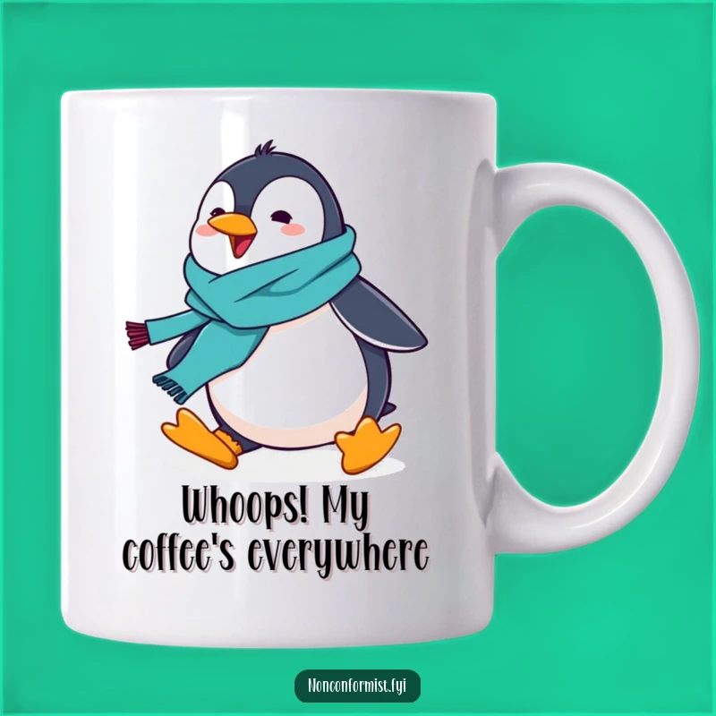 Funny Penguin Scarf Trip Mug: Hilarious Gift for Penguin Lovers & Joy Seekers