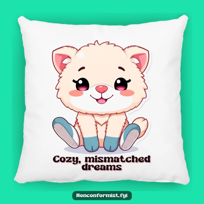 Cozy Funny Mismatched Socks Animal Pillow: Fluffy Character Comfort