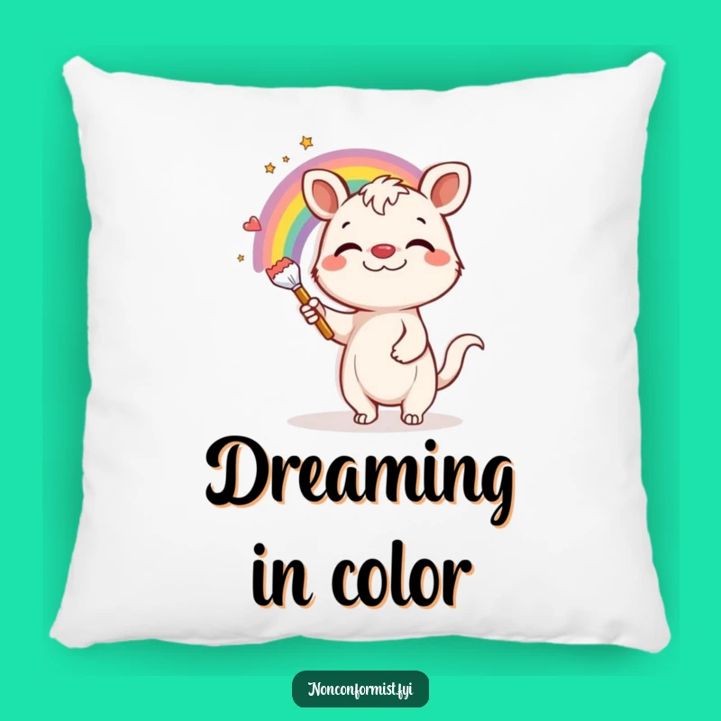 Funny Rainbow Painting Animal Pillow: Cozy Comfort and Hilarious Gift Accent