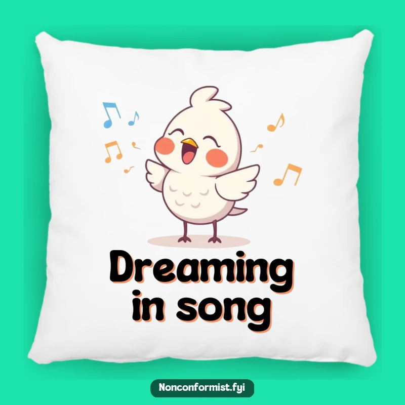 Funny Cute Bird Pillow: Cozy Quirky Song Comfort - Adorable & Humorous Gift