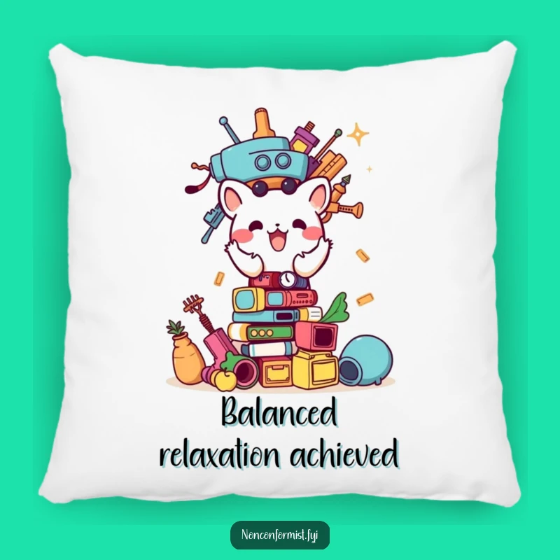 Funny Animal Builder Pillow: Comfy and hilarious stacking design, perfect accent gift.