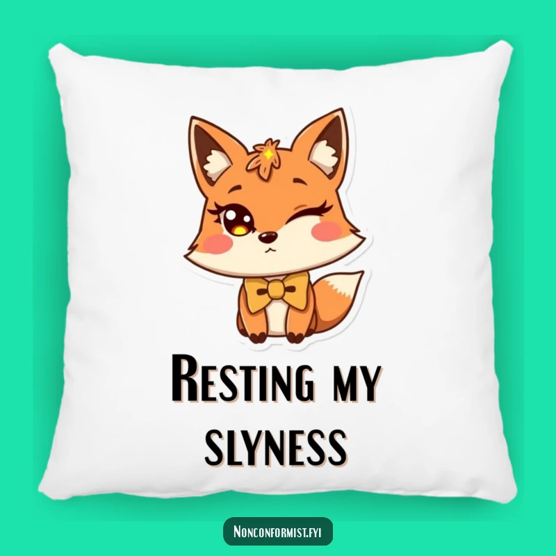 Funny Fox Bow Tie Pillow: Comfort with a Wink of Style!