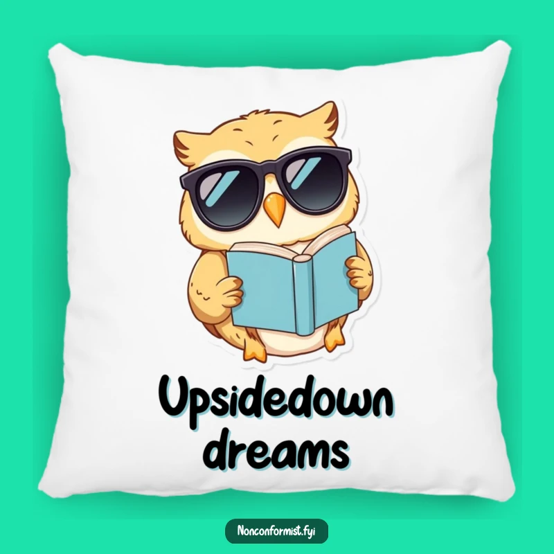 Funny Owl Sunglasses Pillow - Comfy & Hilarious Decor for Book Lovers
