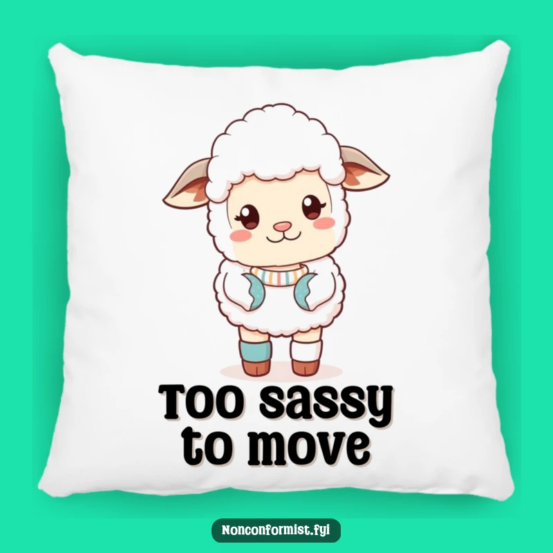 Funny Sassy Sheep Pillow: Cozy Attitude Funny Gift