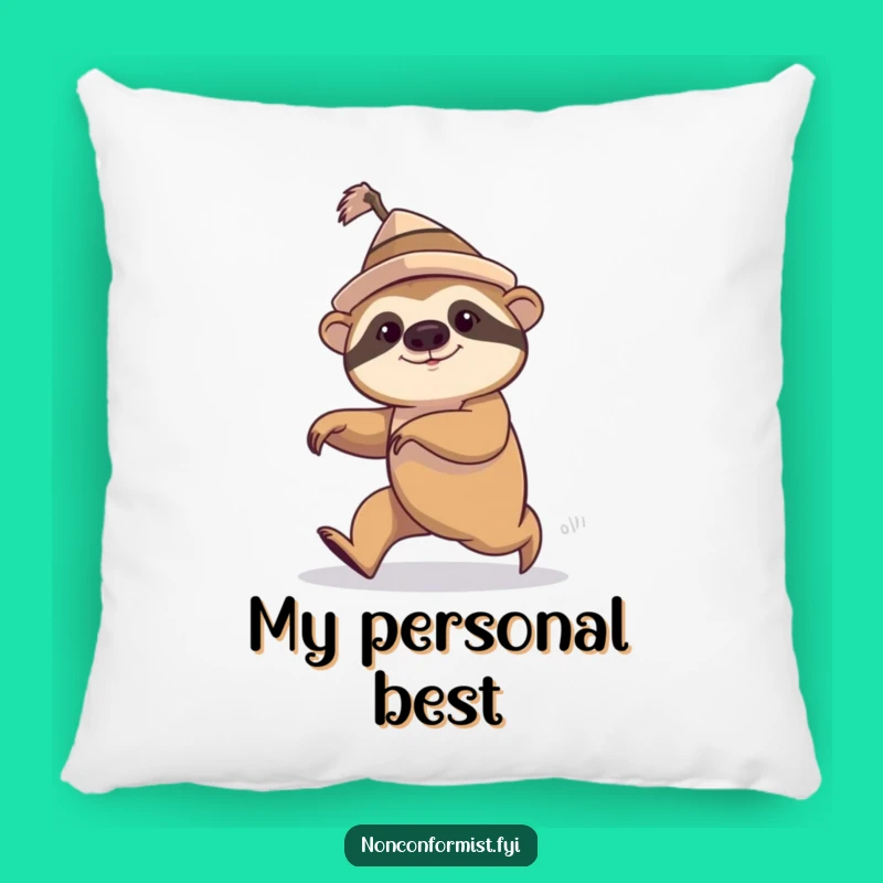 Funny Sloth Hat Speed Walk Pillow: Cozy & Quirky Comfort, Hilarious Funny Gift