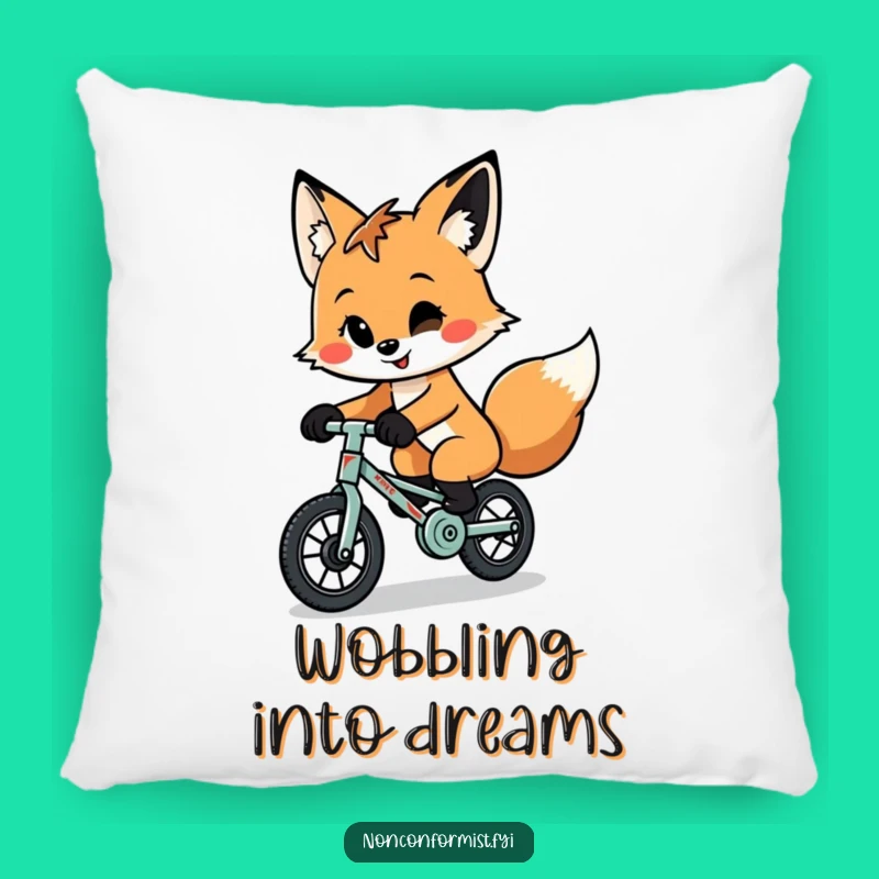 Funny Fox Unicycle Pillow: Cozy Quirky Character Accent for Playful Comfort