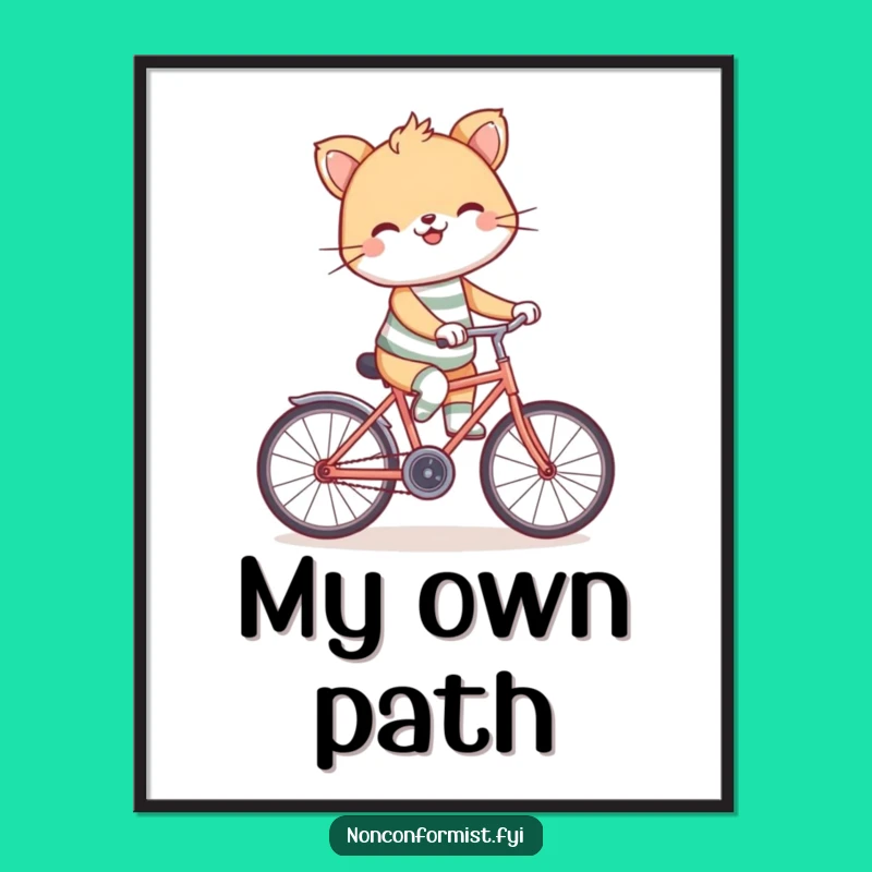 Funny Backward Bicycle Digital Art: Instant Quirky Decor for Your Walls