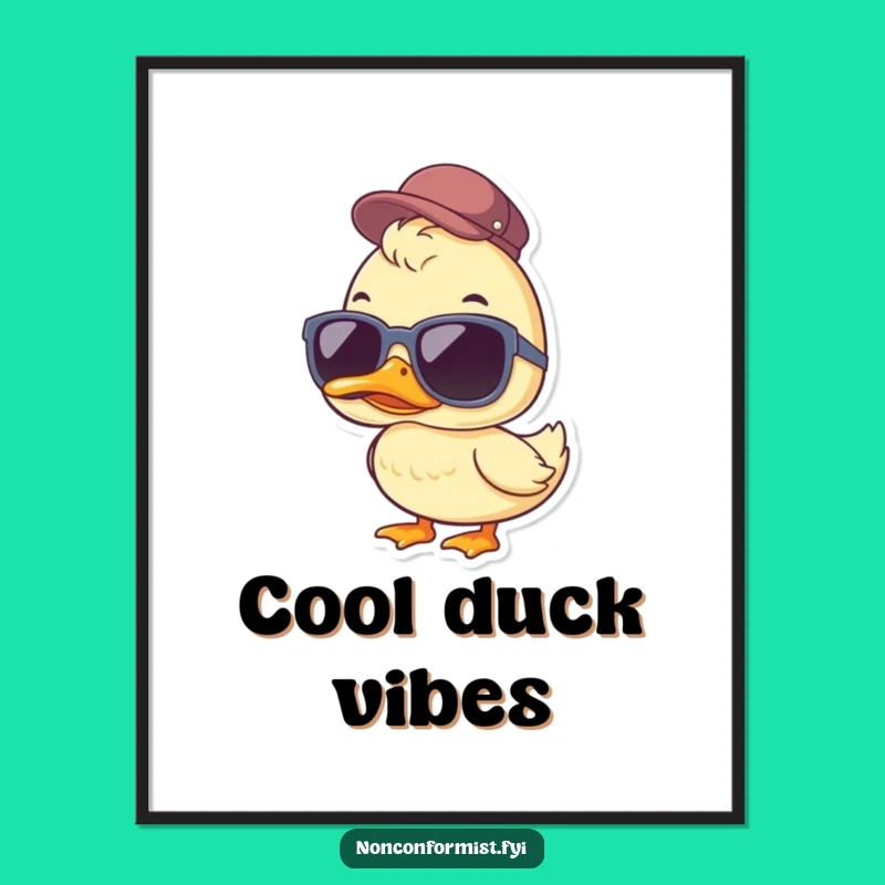 Funny Duck Digital Art: Cool Dude Design for Instant Humorous Decor