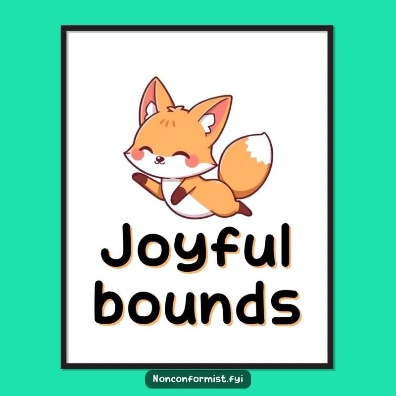 Funny Leaping Fox Digital Art: Instant Joyful Freedom!