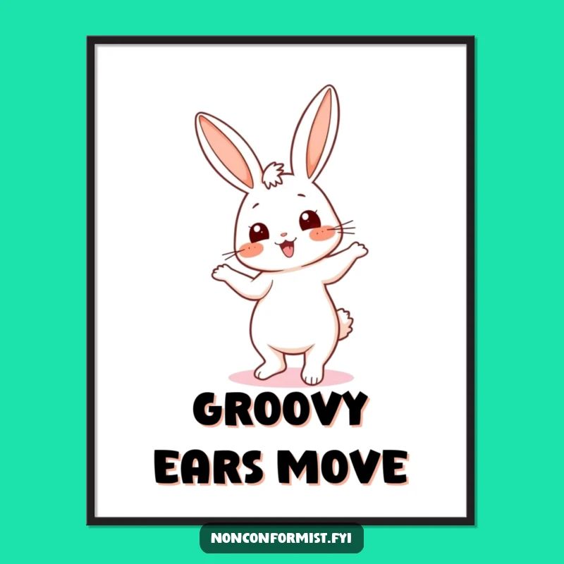 Funny Bunny Dance Digital Art - Energetic Art & Hilarious Gift Idea