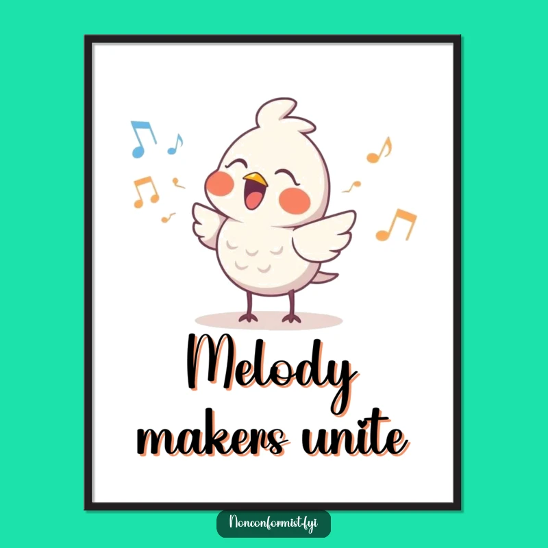 Funny Cute Bird Digital Art: Quirky Song Fun - Instant Hilarious Download
