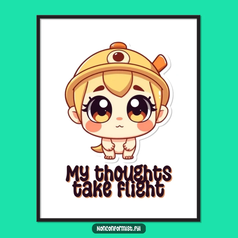 Funny Propeller Hat Explorer Digital Art: Capture Curiosity with This Character, Downloadable Funny Gift