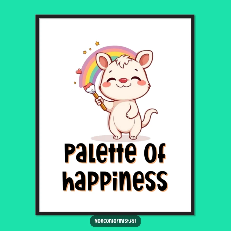 Funny Rainbow Artist Animal Digital Print: Instant Hilarious Art for Your Walls