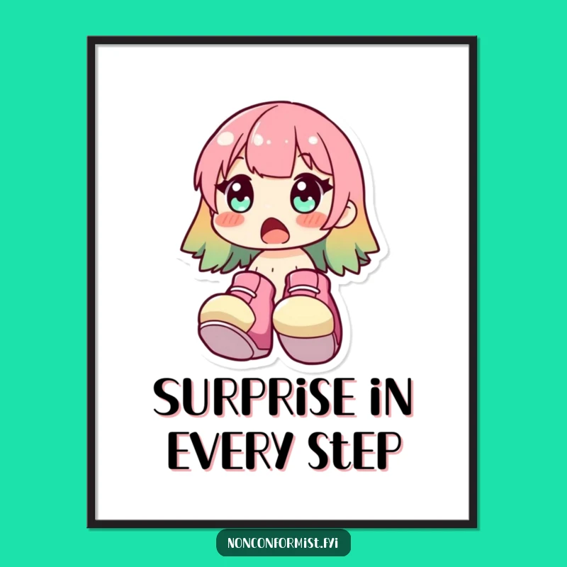 Funny Surprised Shoe Character Digital Art: Downloadable Whimsy, Perfect Funny Gift