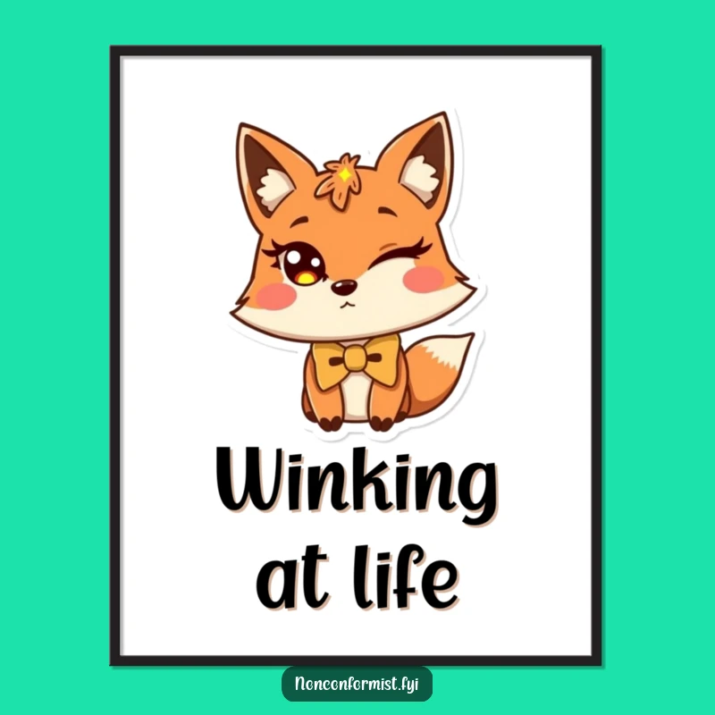 Funny Fox Bow Tie Digital Art: Instant Witty Decor!