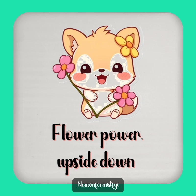 Funny Flower Protection Coaster: Cute Animal Character Drink Guard, Humorous Gift