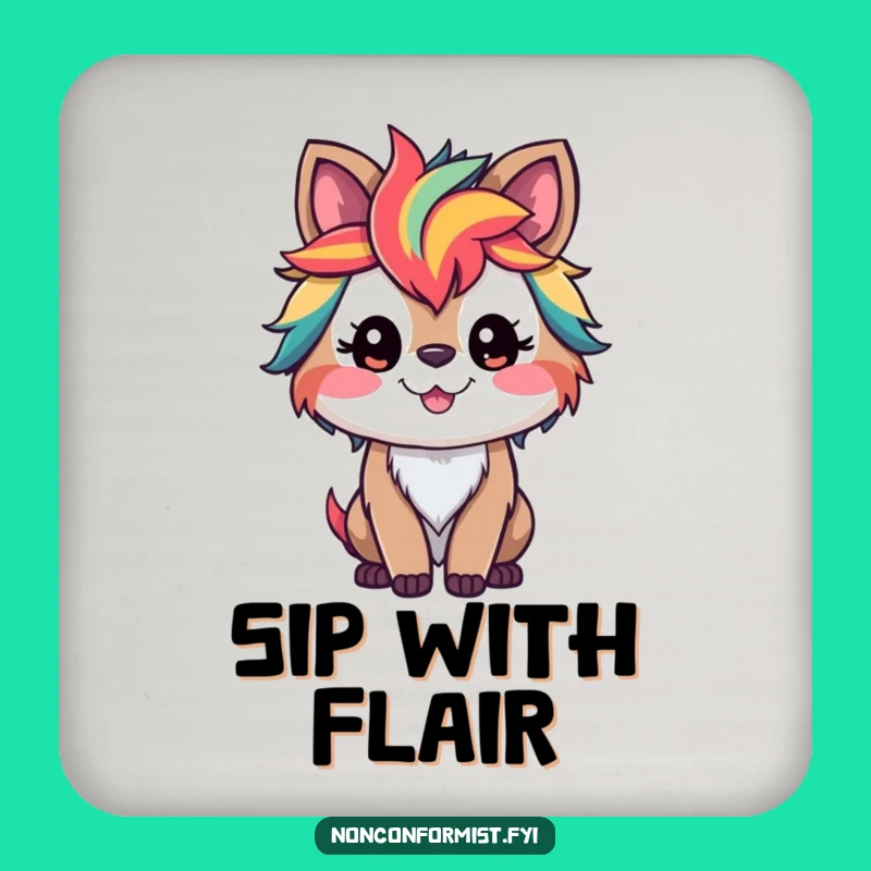 Funny Colorful Pet Coaster: Wild Fur Design for a Fun, Vibrant Home Decor Gift