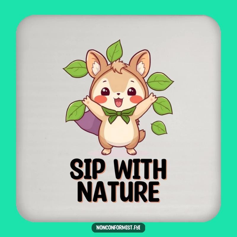 Funny Leaf Cape Animal Coaster: Protect surfaces with nature, small eco gift.