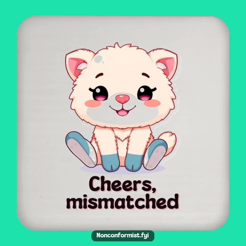 Funny Mismatched Socks Animal Coaster: Fluffy Character Protection