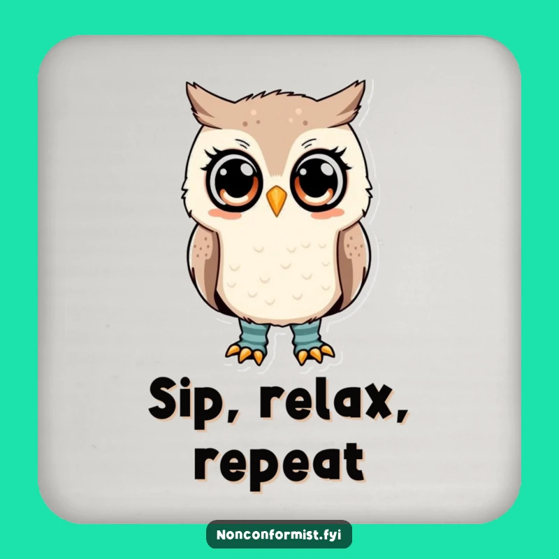 Funny Owl Mismatched Socks Coasters: Protect Surfaces with Style!