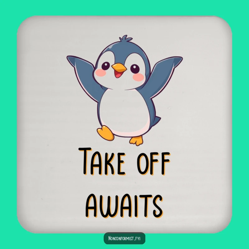 Funny Penguin Coaster: Cute Kawaii Character Protector for Laughing Tables
